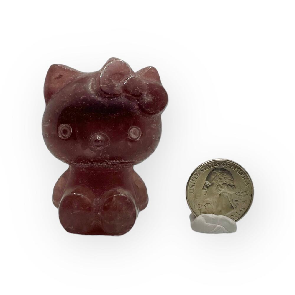 Strawberry Quartz Hello Kitty HK Sanrio Carving